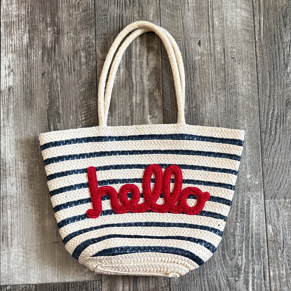 Gap Kids Striped Tote Bag with Red Accent